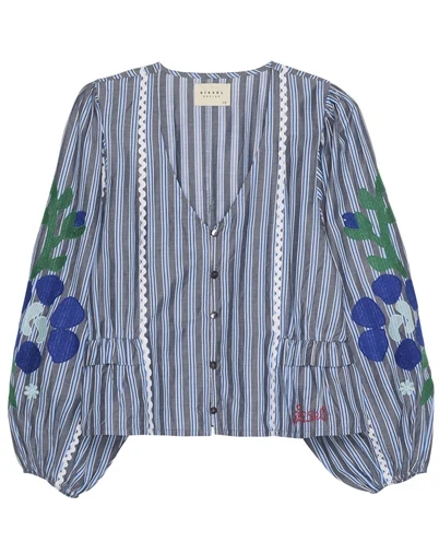 Sissel Edelbo - Veda Top - Grey Stripes 